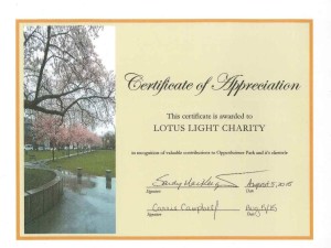 Appreciation Card from Oppenheimer Park