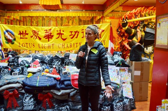 Ms. Melanie Hennessey, Vice President of NOVAGOLD and president of Covenant House delivered a speech at the annual Lotus Light Winter Charity Drive 2023