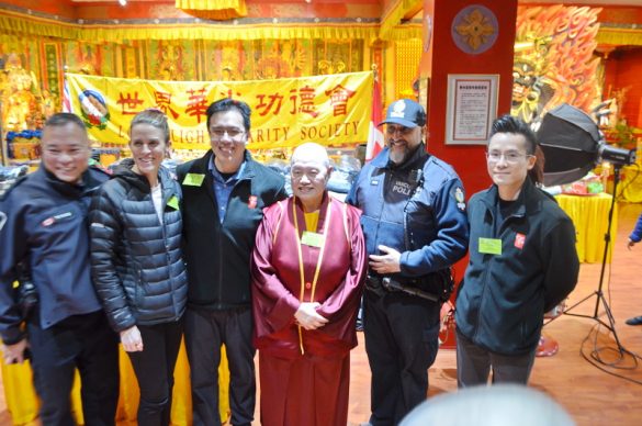 Major Sponsors with Master Lian Tzi, president of Lotus Light at Winter Charity Drive 2023